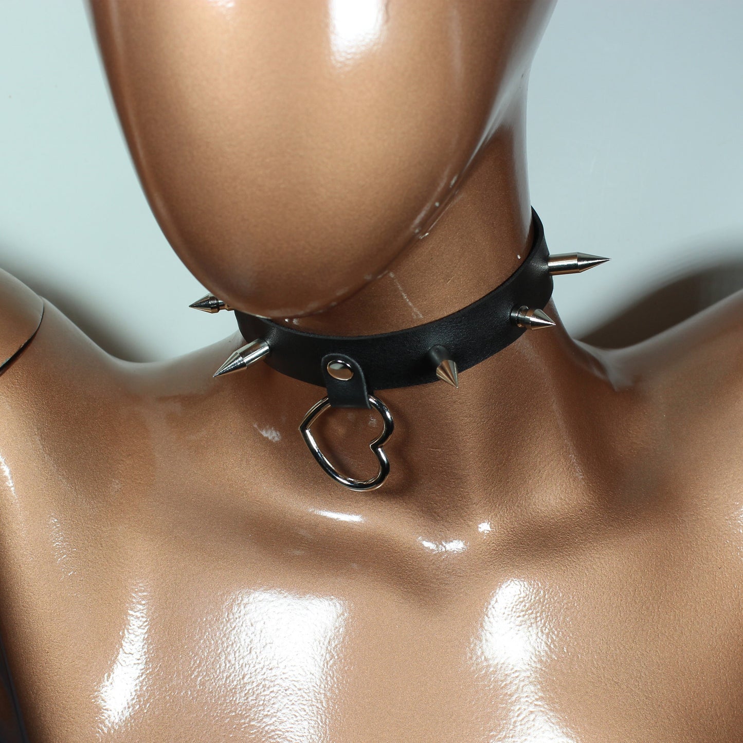 Halloween Necklace, Gifts For Wife, Goth Necklace, Halloween Costume, Gothic, Halloween Gift, Heart Choker, Human Collar, Leather Choker