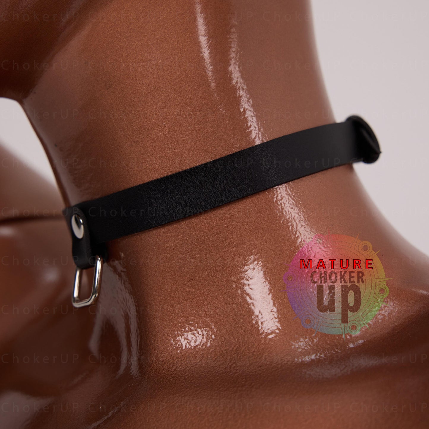 Valentines Gift, Elegant and Stylish Leather Choker, Genuine Leather Choker, Gifts For Boyfriend, Handmade Choker, Square Ring Choker