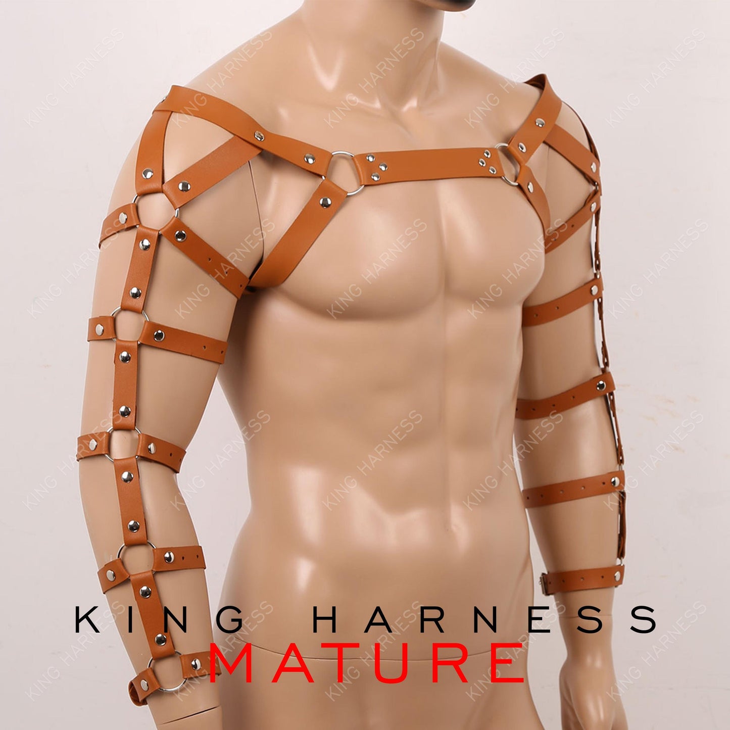 Men's Leather Chest Shoulder and Arm Harness, Male Chest Harness, Clubwear, Rave Clothing, Men's Harness, Arm Harness, Mens Chest Rig