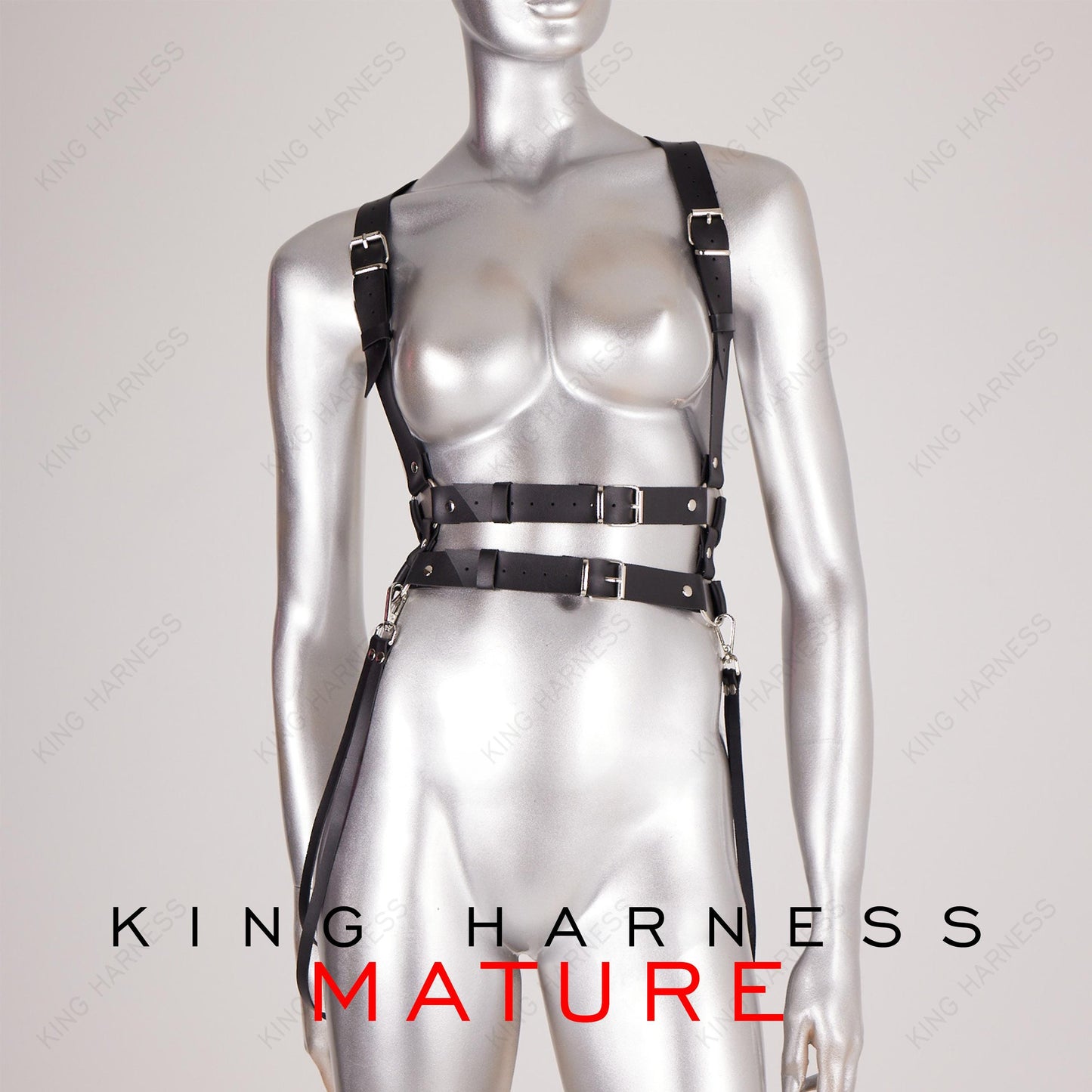 Leather Chest Harness for Women, Leather Suspender Harness, Fashion Accessory, With Double Belt, Harness, Gothic Accessory, Edgy Accessory