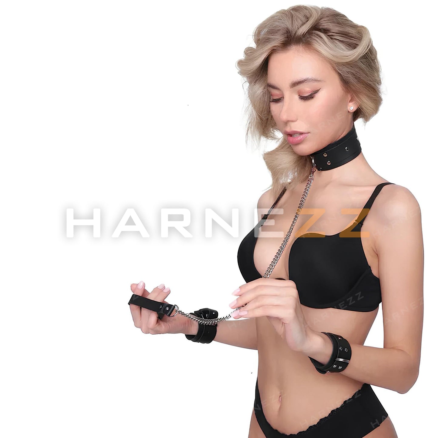 Bdsm Slave Collar,Leather Handcuffs,Bdsm Cuffs,Black Restraints Set,Neck Restraint,Black Leather Collar,Bondage Handcuffs,Slave Collar,Harness Woman,Leash For Woman,Leash Leather,Gift For Her,Cat Mask