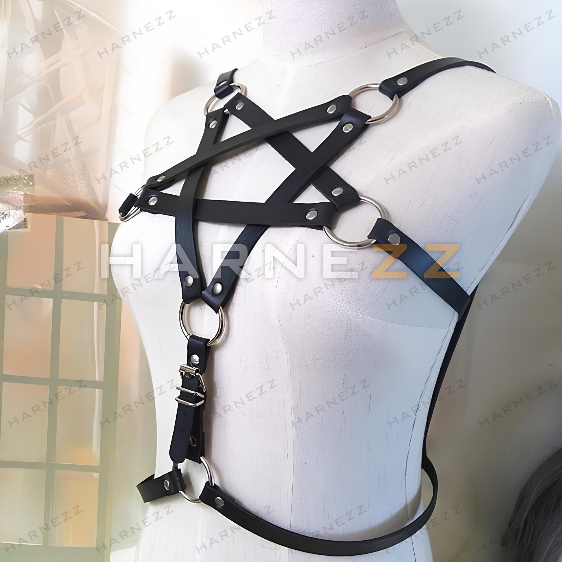 Cosplay Harness, Day Harness, Festival Harness, Punk Harness, Black Leather Harness, Gift Women Harness, Top Harness, Sexy Harness