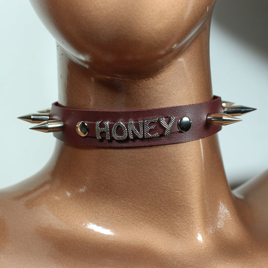 Custom Sub Collar,  Discreet Collar,  Day Collar Discreet,  Day Collar,  Hippie Necklace,  Bdsm Collar,  Custom Choker,  Metal Letters, Spikes