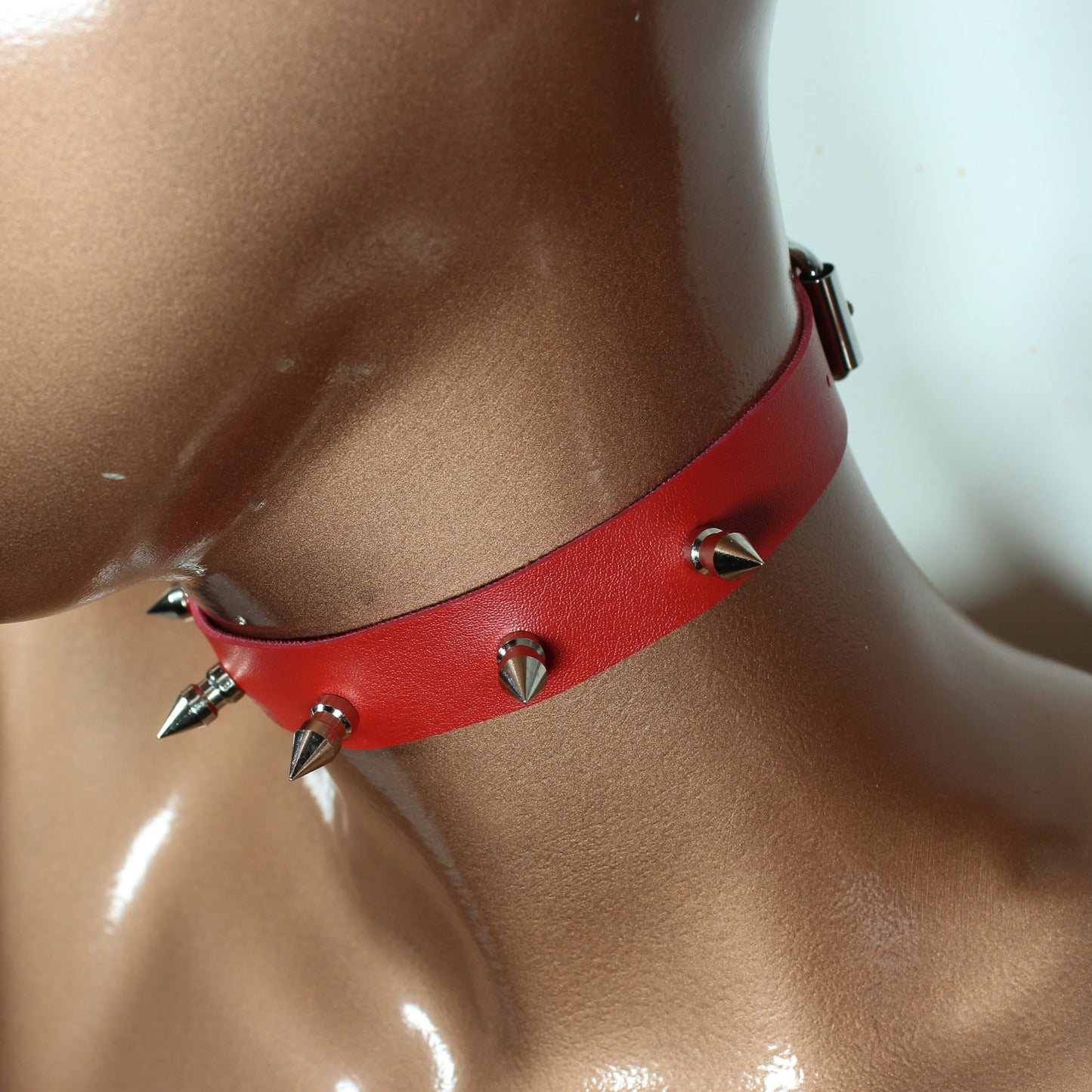 Leather Spike,  Bondage Collar,  Leather Necklace,  Halloween Costume,  Gothic,  Witchy Jewelry,  Black Choker,  Halloween,  Punk Choker, Collar
