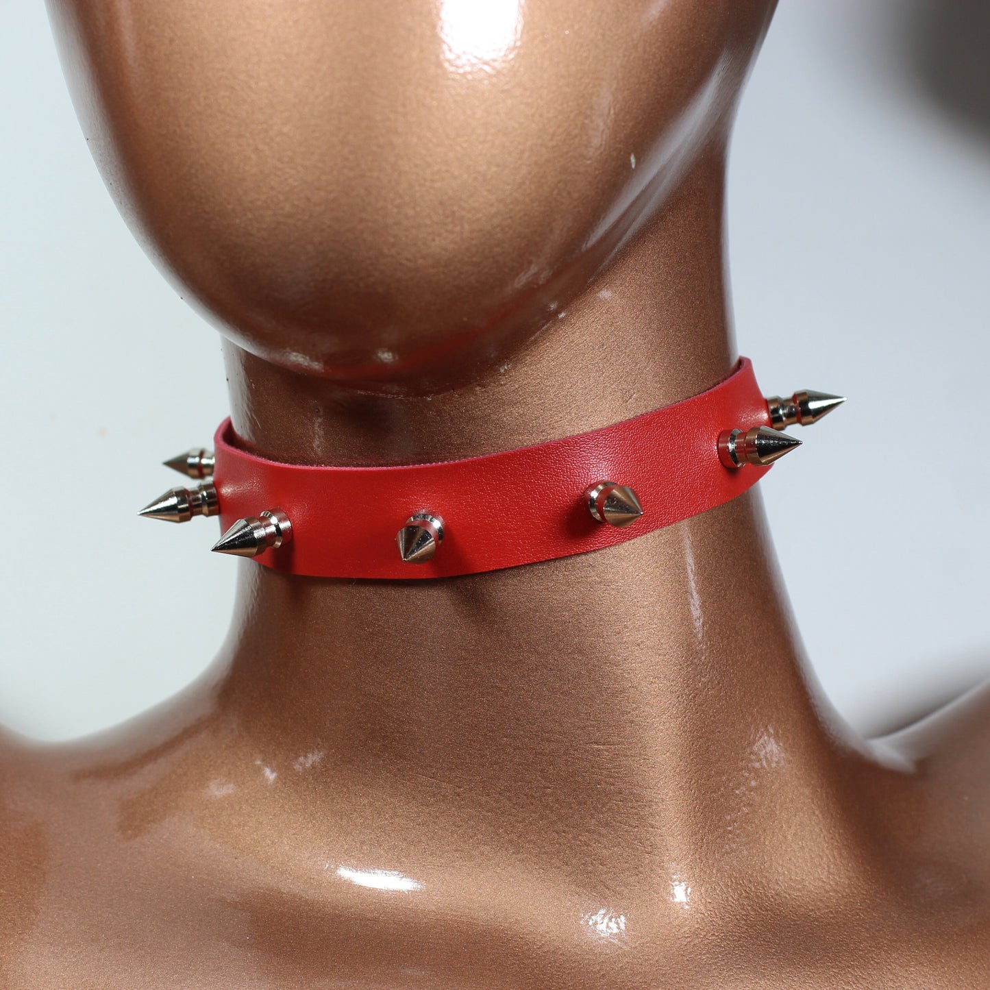 Leather Spike,  Bondage Collar,  Leather Necklace,  Halloween Costume,  Gothic,  Witchy Jewelry,  Black Choker,  Halloween,  Punk Choker, Collar