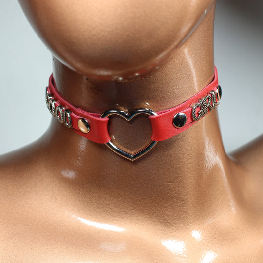 Leather Choker,  Discreet Collar,  Day Collar Discreet,  Cute Halloween,  Day Collar,  Custom Name Necklace,  Custom Name,  Custom, Heart Choker