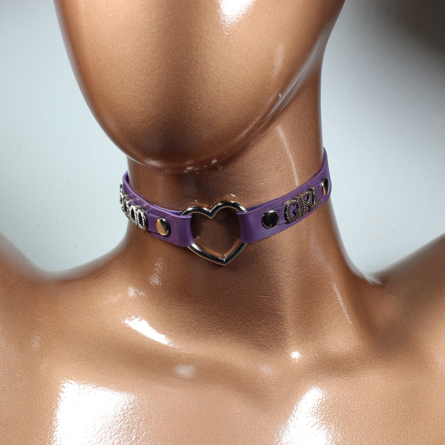 Heart Choker, Custom, Custom Name, Custom Name Necklace, Day Collar, Cute Halloween, Day Collar Discreet, Discreet Collar, Leather Choker