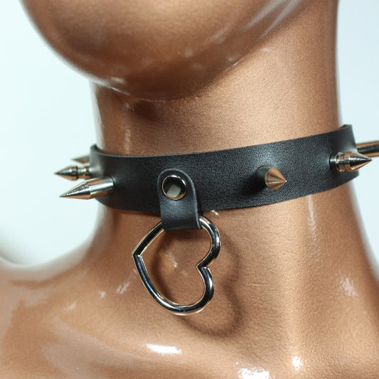 Halloween Necklace,  Gifts For Wife,  Goth Necklace,  Halloween Costume, Gothic,  Halloween Gift,  Heart Choker,  Human Collar, Leather Choker