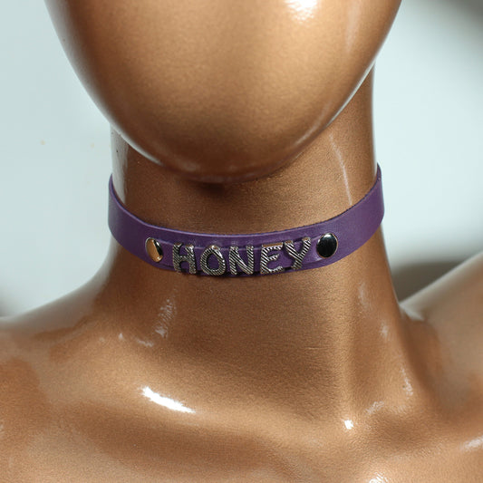 Leather Choker,  Cosplay Costume,  Minimalist Jewelry,  Gothic Necklace,  Day Collar,  Human Collar,  Name Necklace,  Collar, Costume Accessories