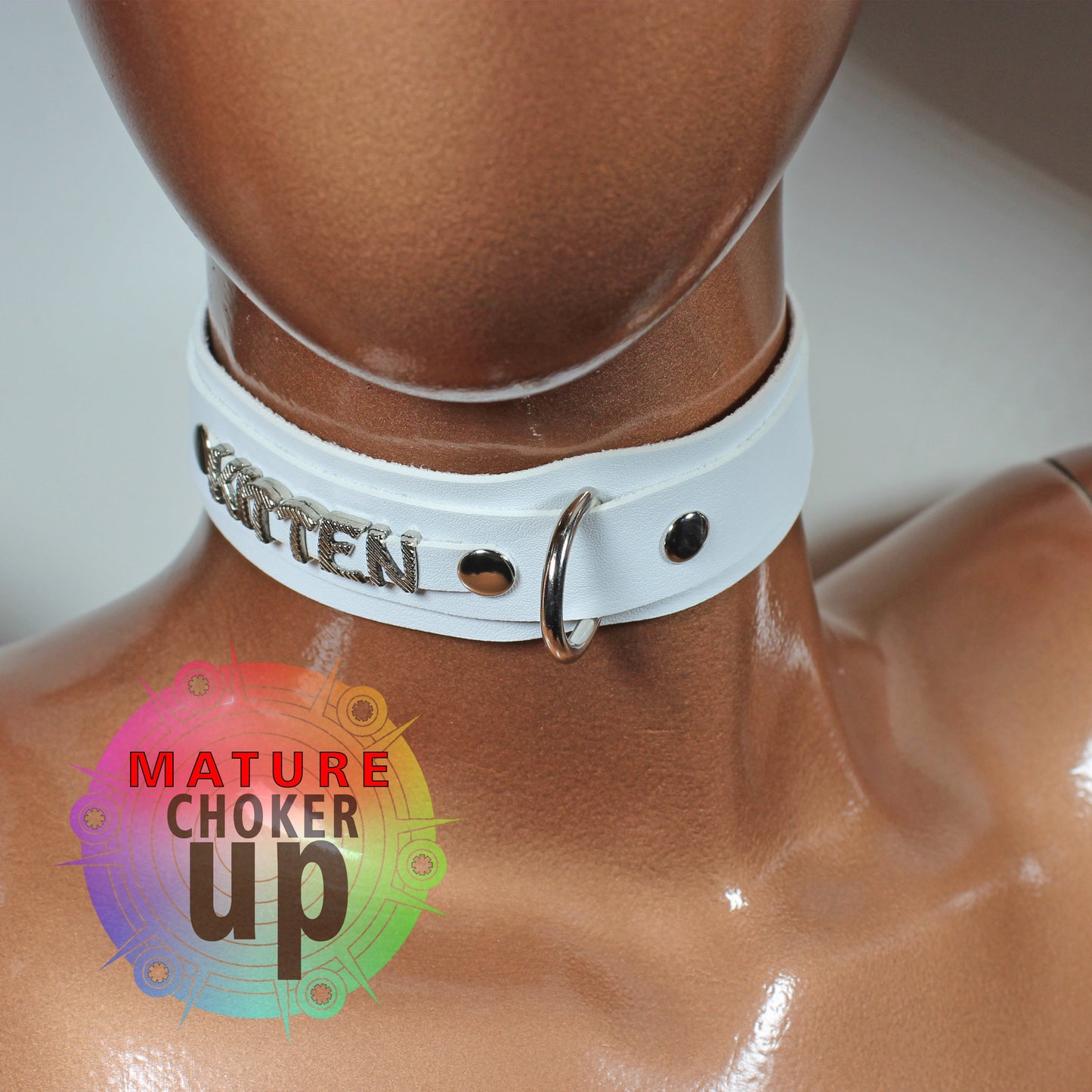 Custom Word Necklace, Choker Collar Black Leather Choker With Metal Letters, Choose Your Custom Word, Name Choker Collar