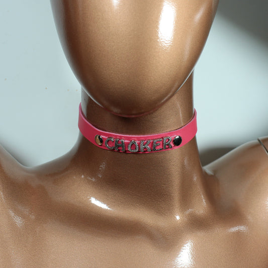 Costume Accessories,  Leather Accessories,  Day Collar,  Custom Choker,  Personalized Choker,  Collar For Women, Name Choker Collar