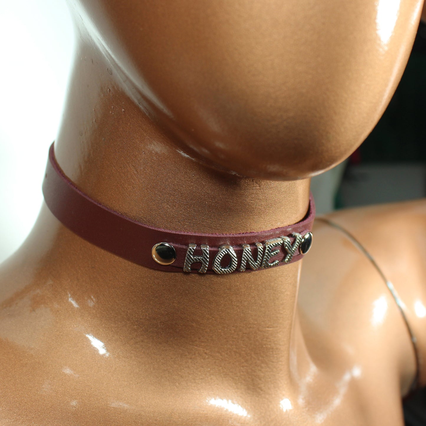 Personalized Name Choker Collar, Custom Leather Accessories