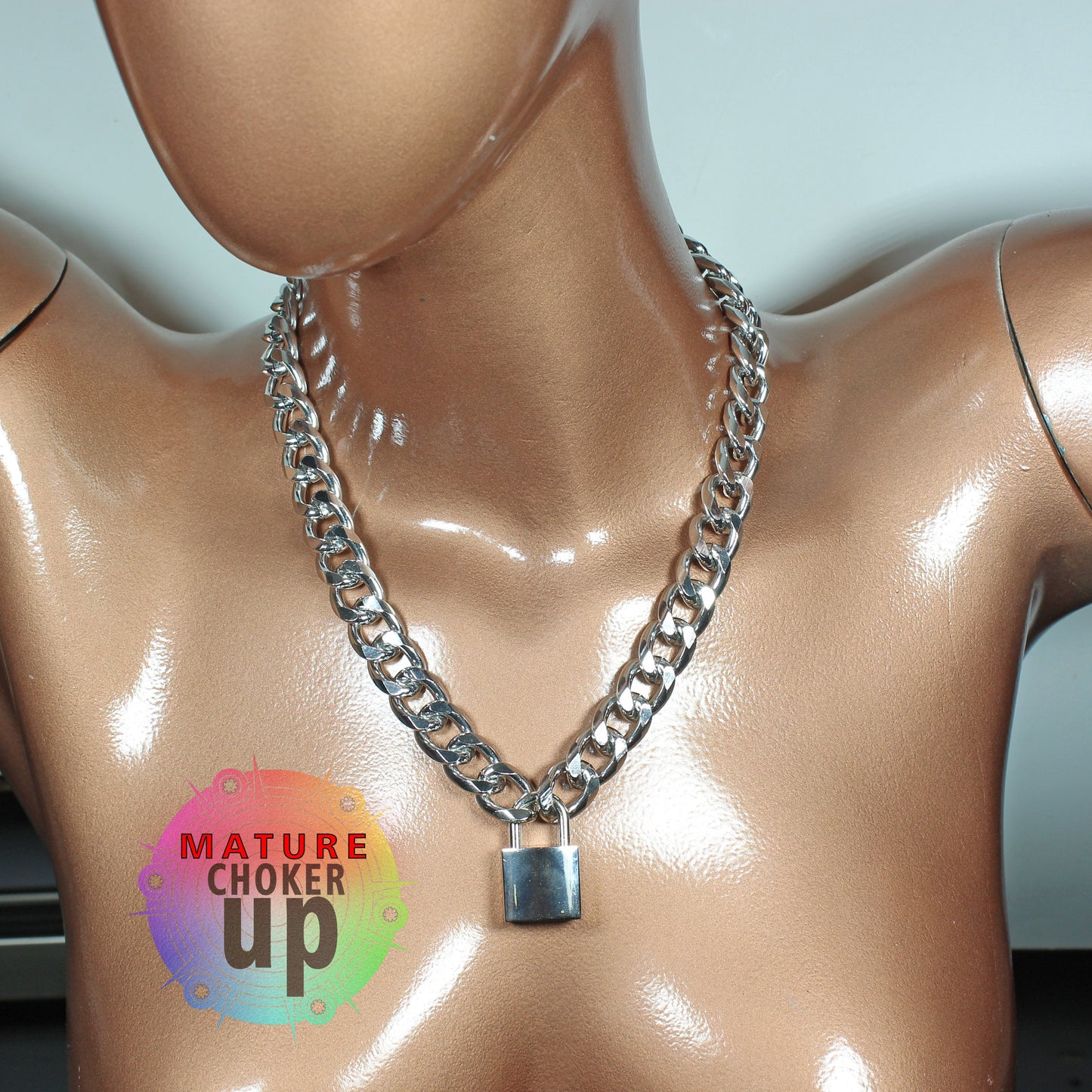 Thick Chain,  Choker Necklace,  Gothic Choker,  Locking Collar,  Steampunk,  Style Collar,  Locked Collar,  Thick Chain Choker, Chain Collar