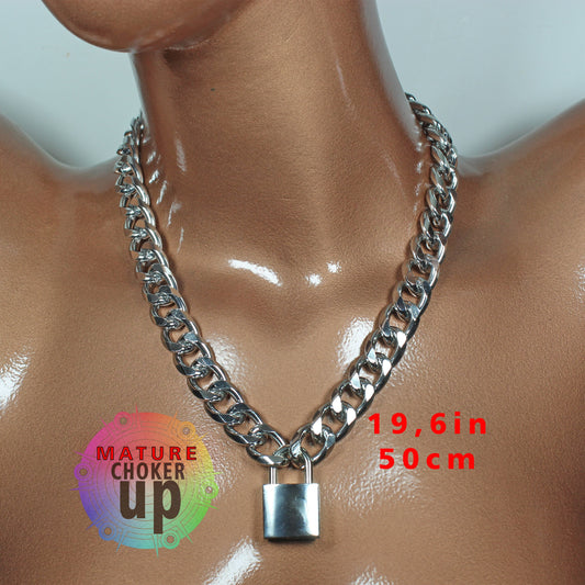 Thick Chain,  Choker Necklace,  Gothic Choker,  Locking Collar,  Steampunk,  Style Collar,  Locked Collar,  Thick Chain Choker, Chain Collar