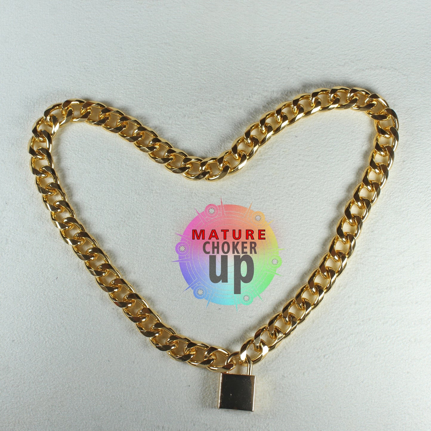 Thick Chain Collar, Locking Choker, Gifts For Men