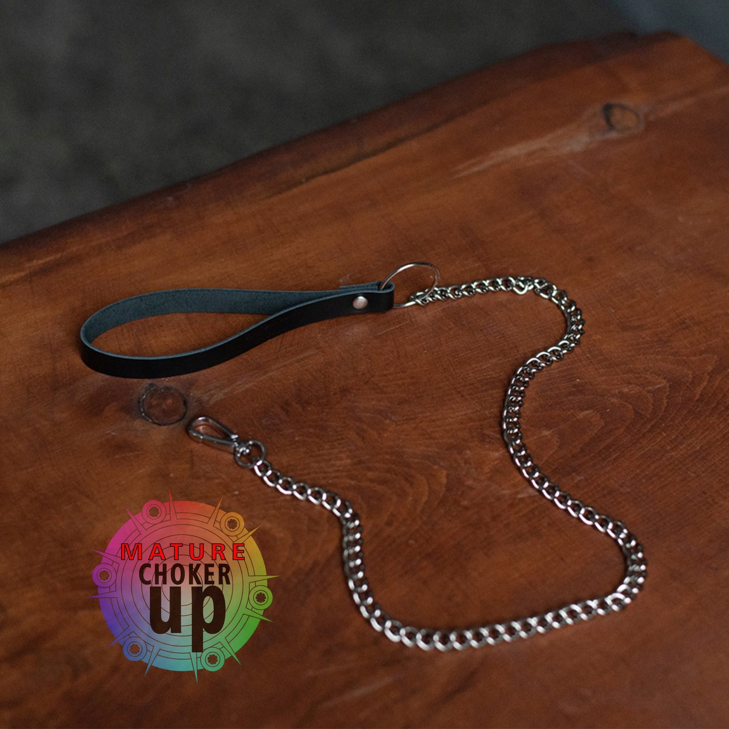 Leather Cat Mask Set, Handcuffs, Chain Leash