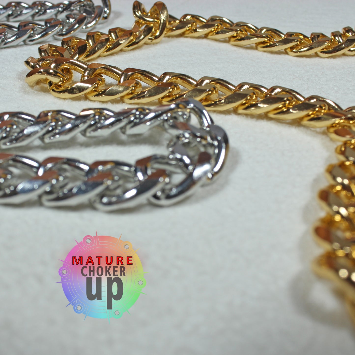 Gold Chain Choker Necklace, Men's Hippie Costume Jewelry