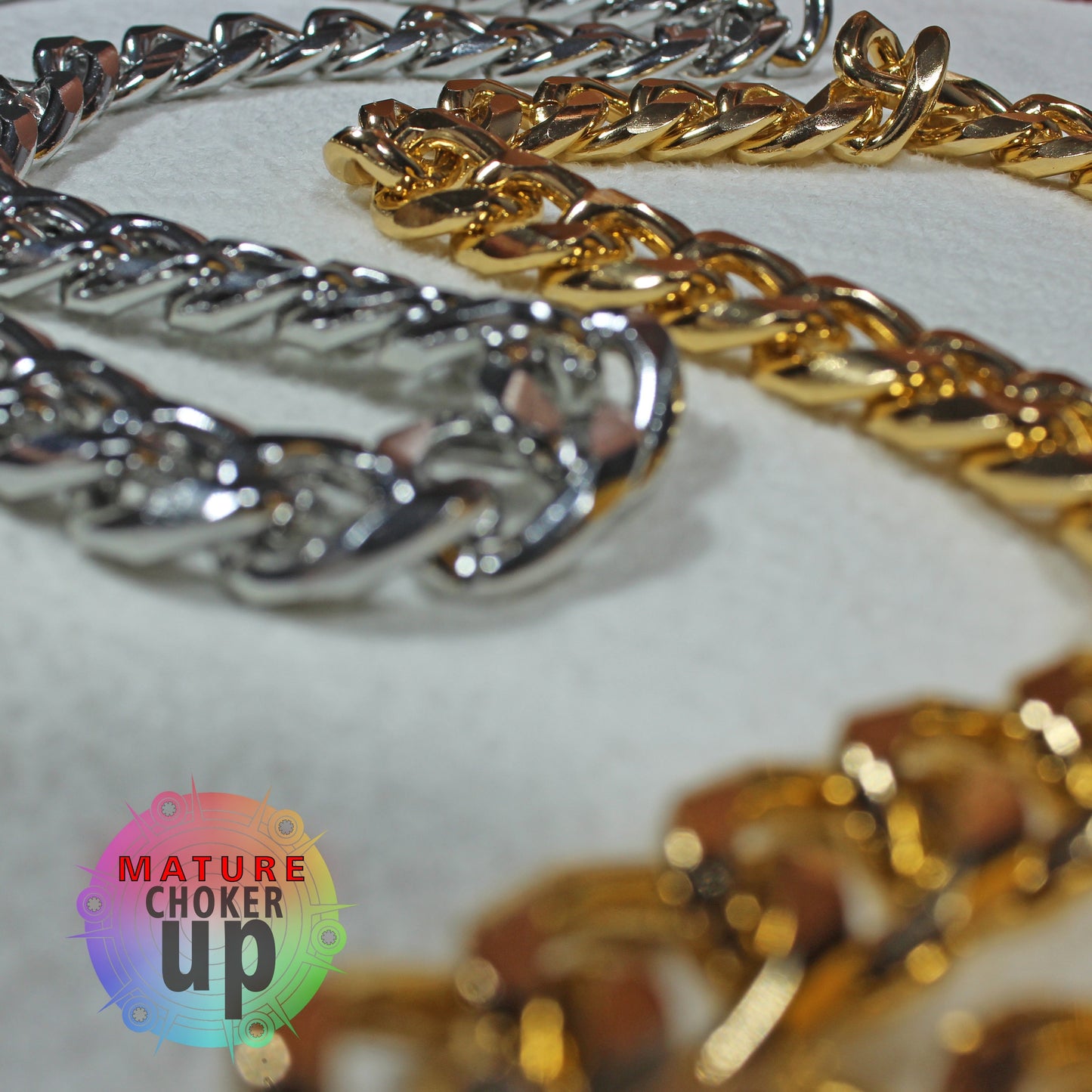 Gold Chain Choker Necklace, Men's Hippie Costume Jewelry