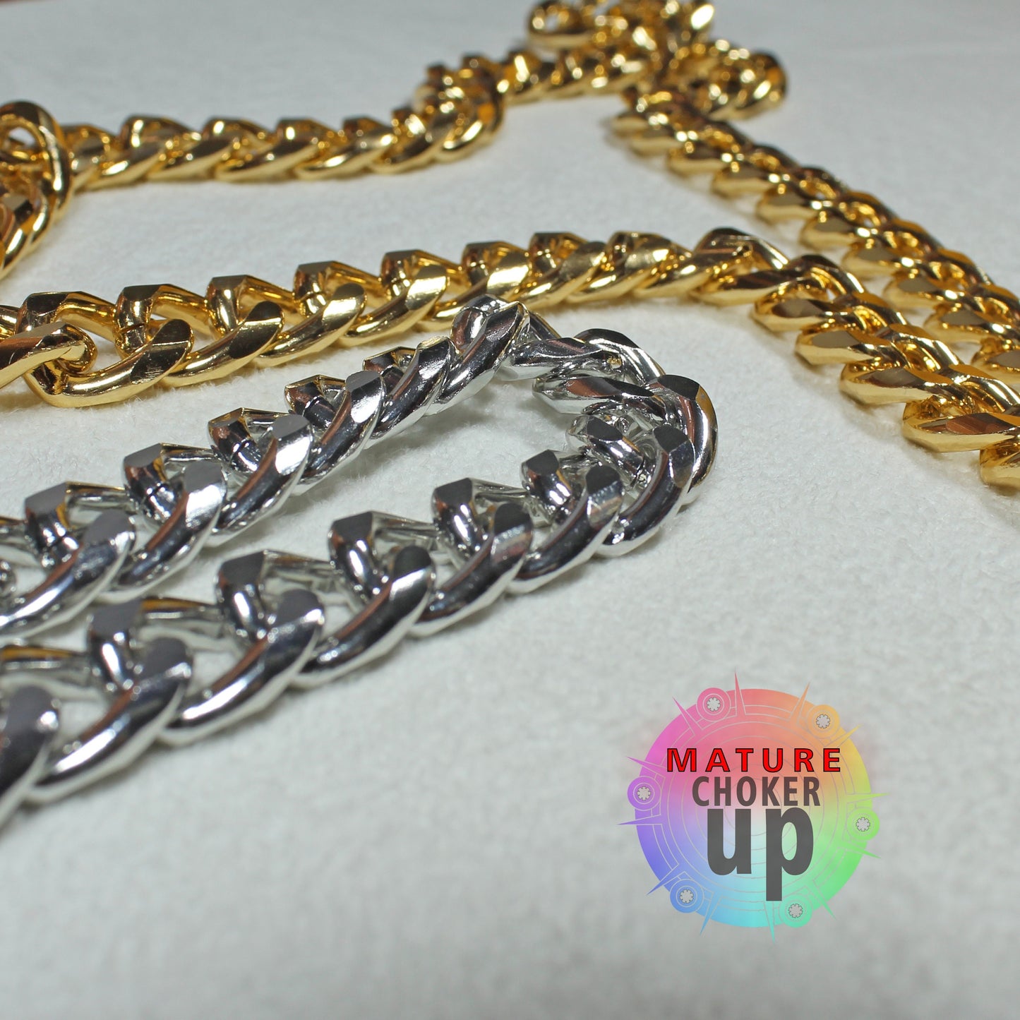 Gold Chain Choker Necklace, Men's Hippie Costume Jewelry