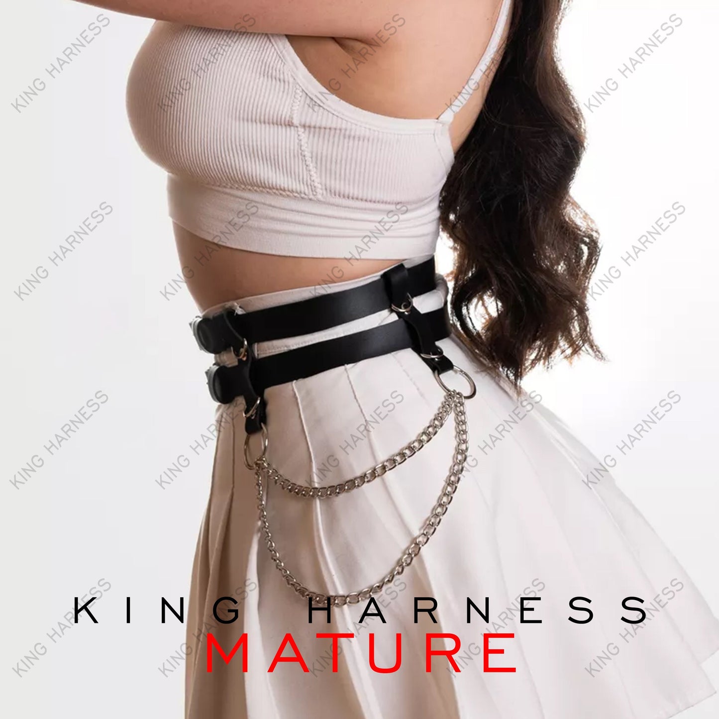 Rave Body Jewelry, Goth Chain Belt, Festival Waist Harness, Festival Belt for Women, Leather Chain Belt, Handmade Leather Belt,Harness Women