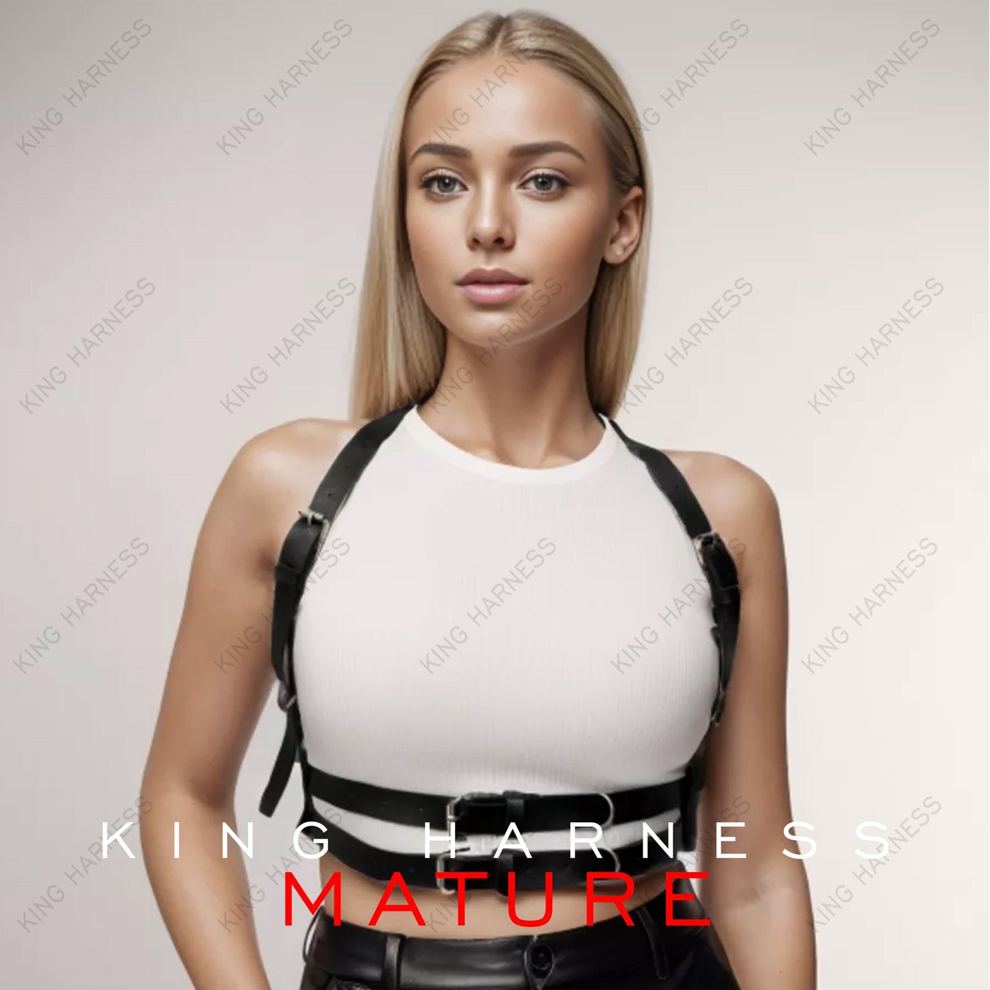 Red Leather Harness Women, Full Body Harness, Waist Suspender Harness, Anniversay Gift, Gothic Accessory Rave Outfit, Black Leather Geninue