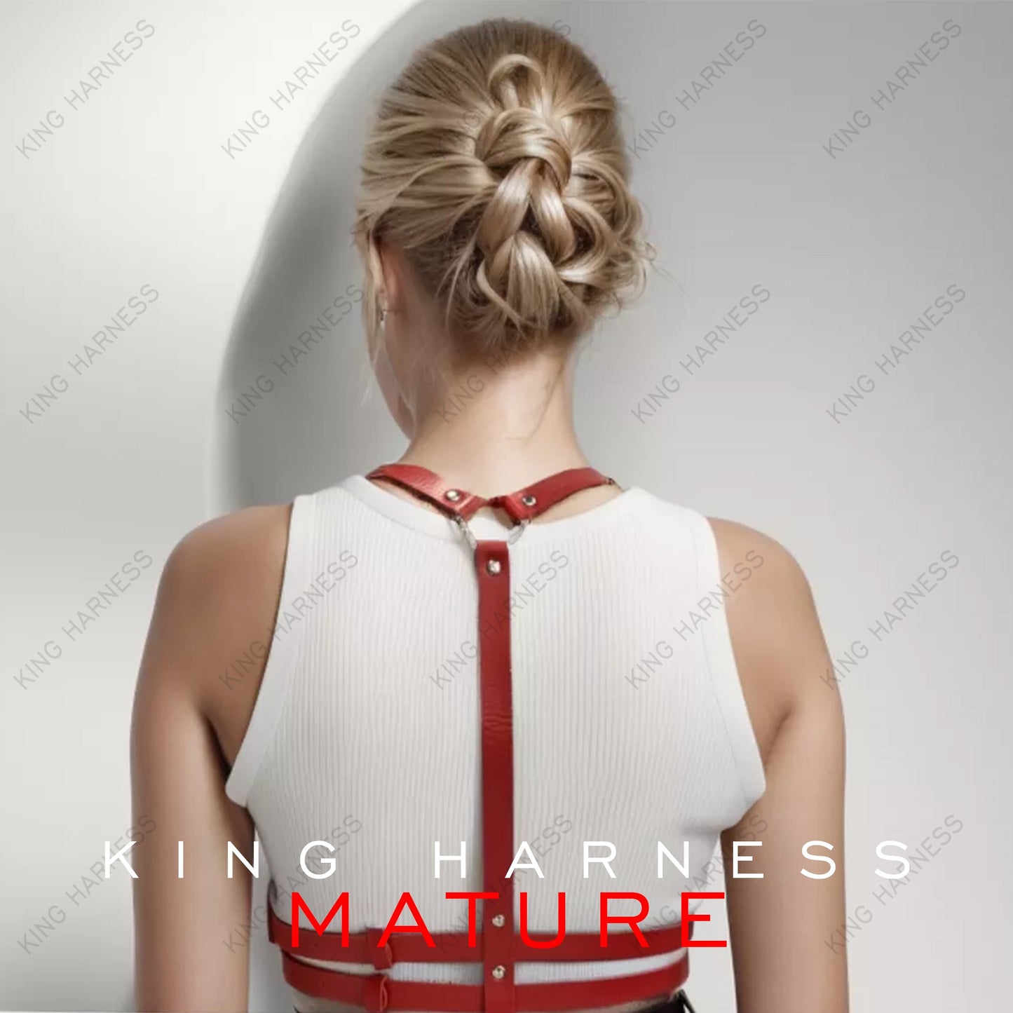 Red Leather Harness Women, Full Body Harness, Waist Suspender Harness, Anniversay Gift, Gothic Accessory Rave Outfit, Black Leather Geninue