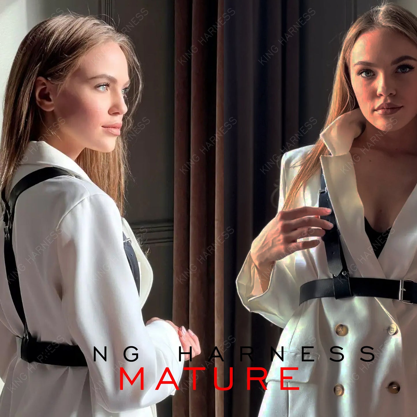 Womens Black Leather Chest Harness, Underbust Harness, Plus Size Harness for Women, Harness Over Dress, Shoulder Harness, Leather Chest Belt