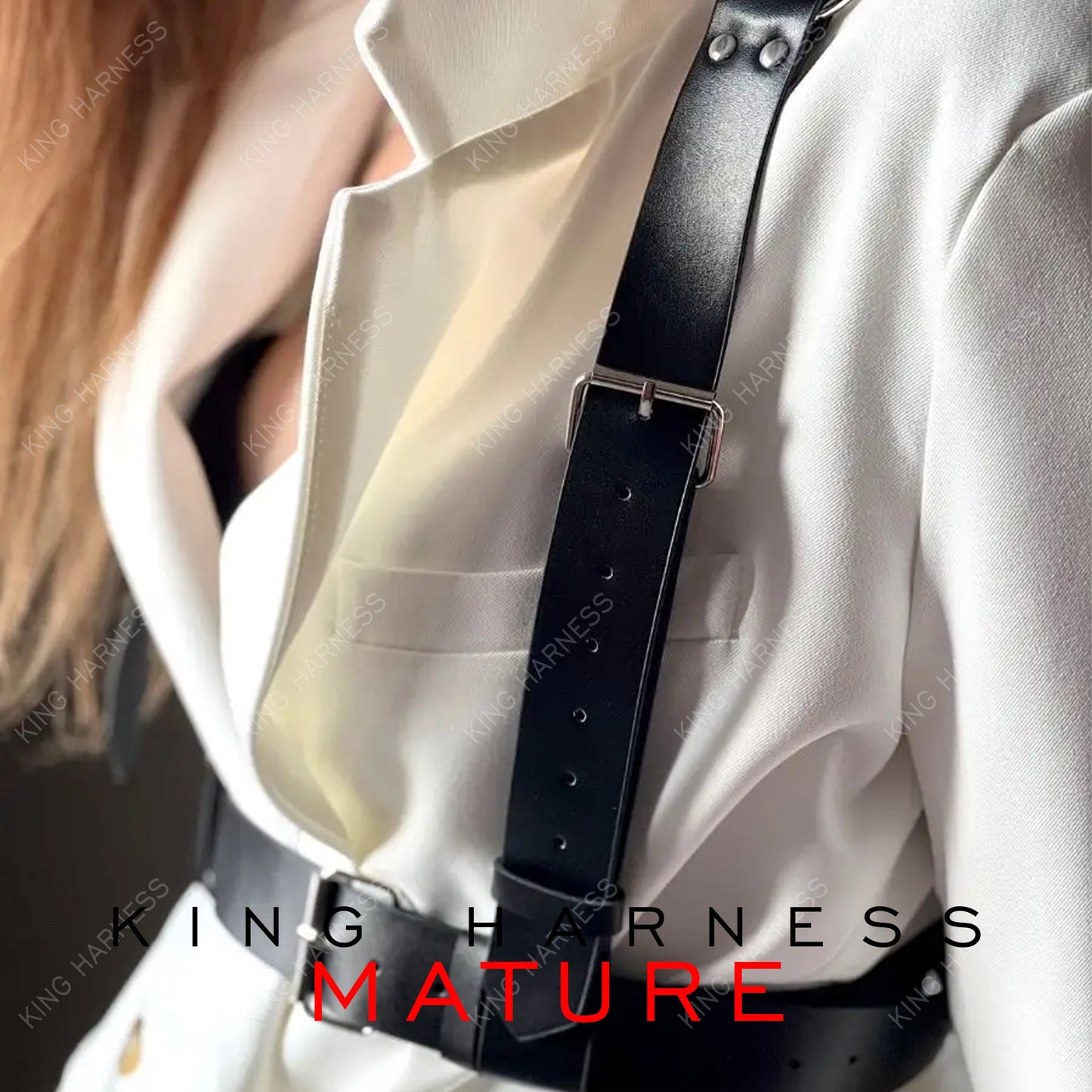 Womens Black Leather Chest Harness, Underbust Harness, Plus Size Harness for Women, Harness Over Dress, Shoulder Harness, Leather Chest Belt