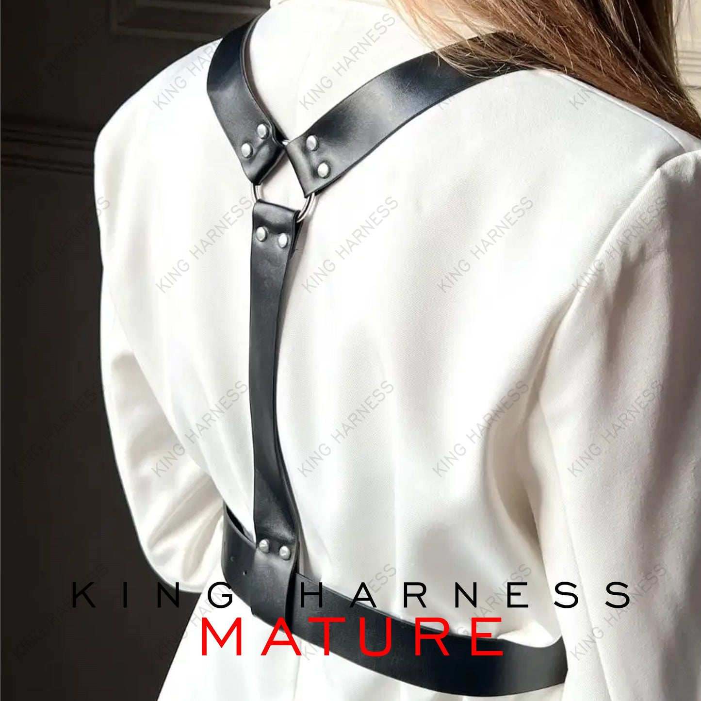 Womens Black Leather Chest Harness, Underbust Harness, Plus Size Harness for Women, Harness Over Dress, Shoulder Harness, Leather Chest Belt