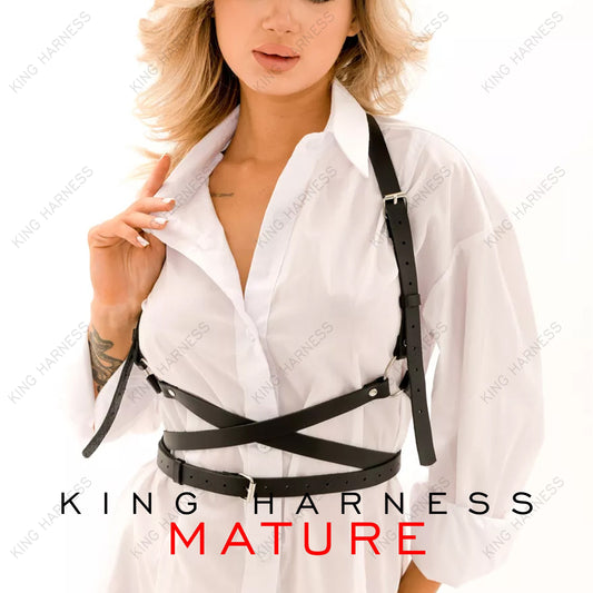 Body Top Harness, Harness Alt Style, Leather Harness For Women, Strappy Shoulder Harness, Harness Materials, Fashion Strap Creation