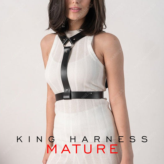 2 in 1 Chest Harness, Chest Strap Leather, Waist Harness Belt, Plus Size Leather, Elegant Dress Belt, Mens Dress Harness, Art Harness