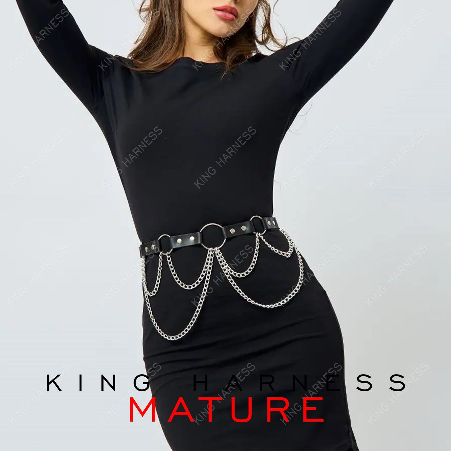 Chain Waist Belt, Chain Leather Accessory, Chain Accessory on Dress, Custom Production, Chain Harness, For Daily Wear And Holiday Outfit