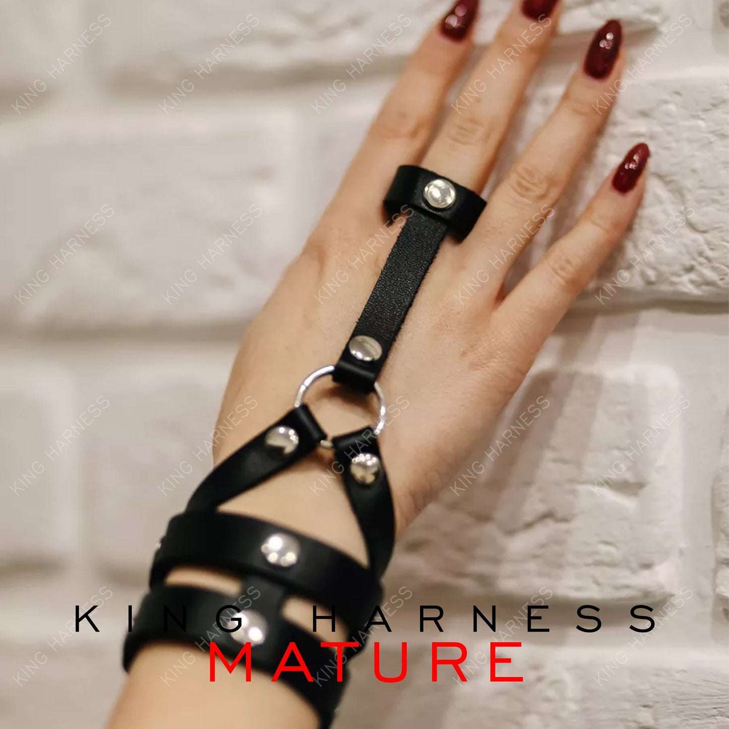 Harness Bracelet, Leather Had Harness, Handmade Leather Bracelet, Finger Bracelet, Womens Leather Bracelet, Finger Palm Leather Bracelet