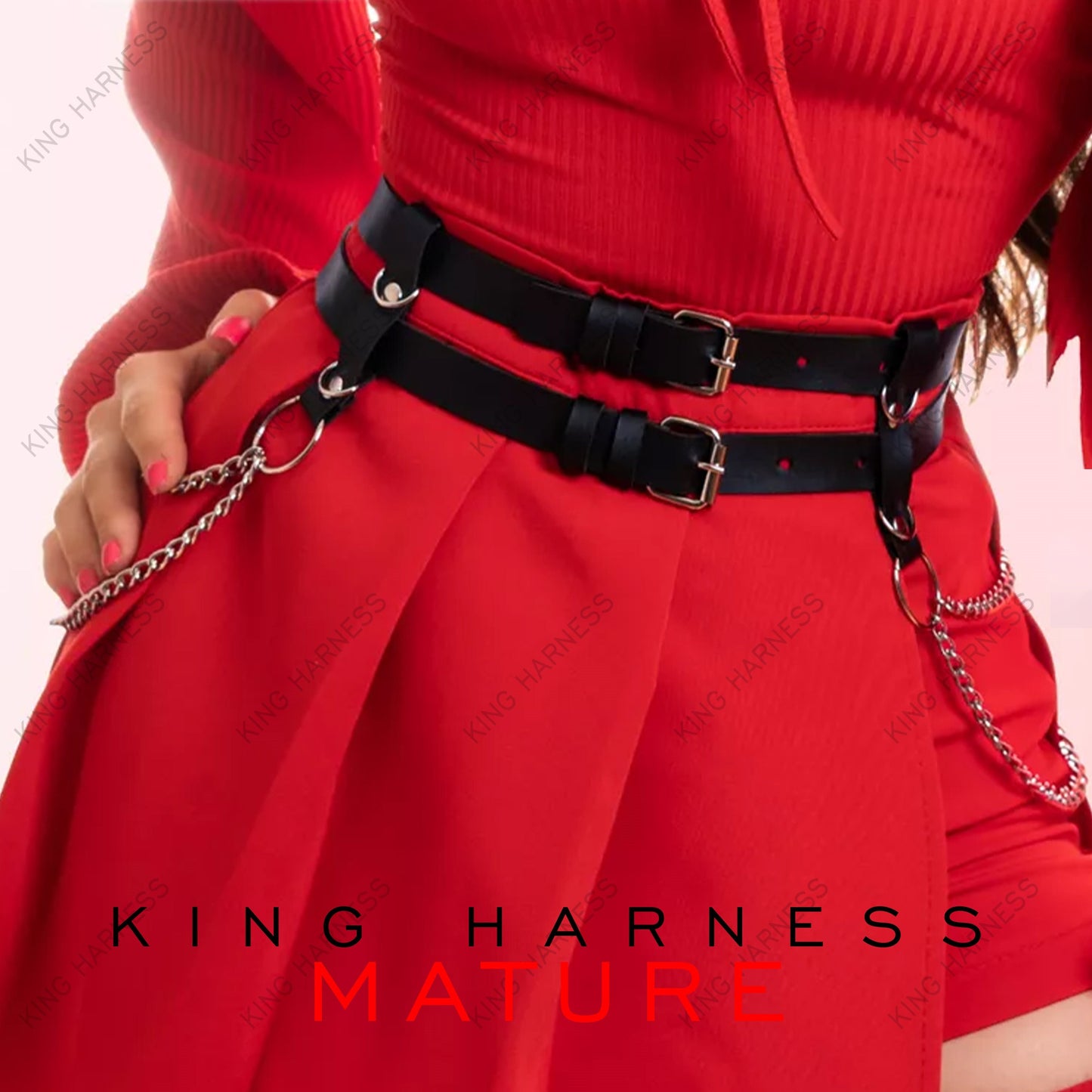 Rave Body Jewelry, Goth Chain Belt, Festival Waist Harness, Festival Belt for Women, Leather Chain Belt, Handmade Leather Belt,Harness Women