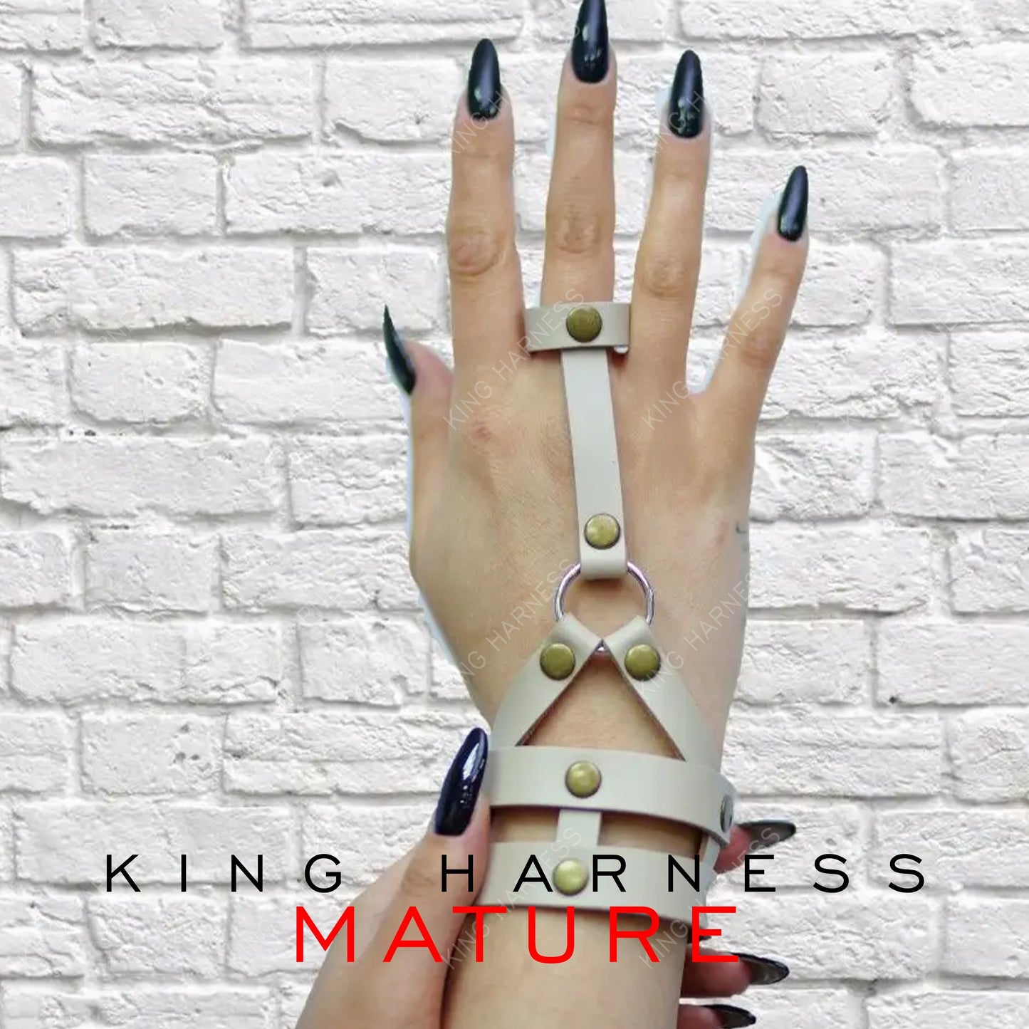 Harness Bracelet, Leather Had Harness, Handmade Leather Bracelet, Finger Bracelet, Womens Leather Bracelet, Finger Palm Leather Bracelet