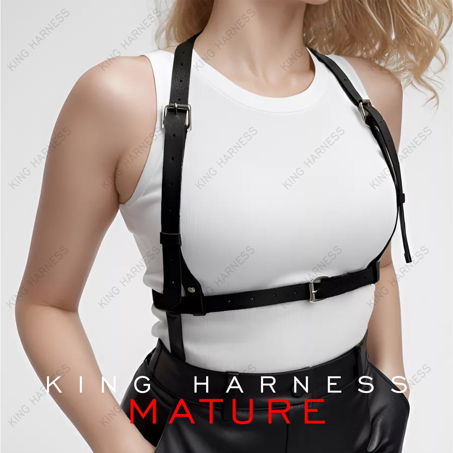 Chest Harness, Adjustable Outfit Harness, Suspender Harness, Belt Harness, Wrap Harness, Black Leather Body Fashion Harness