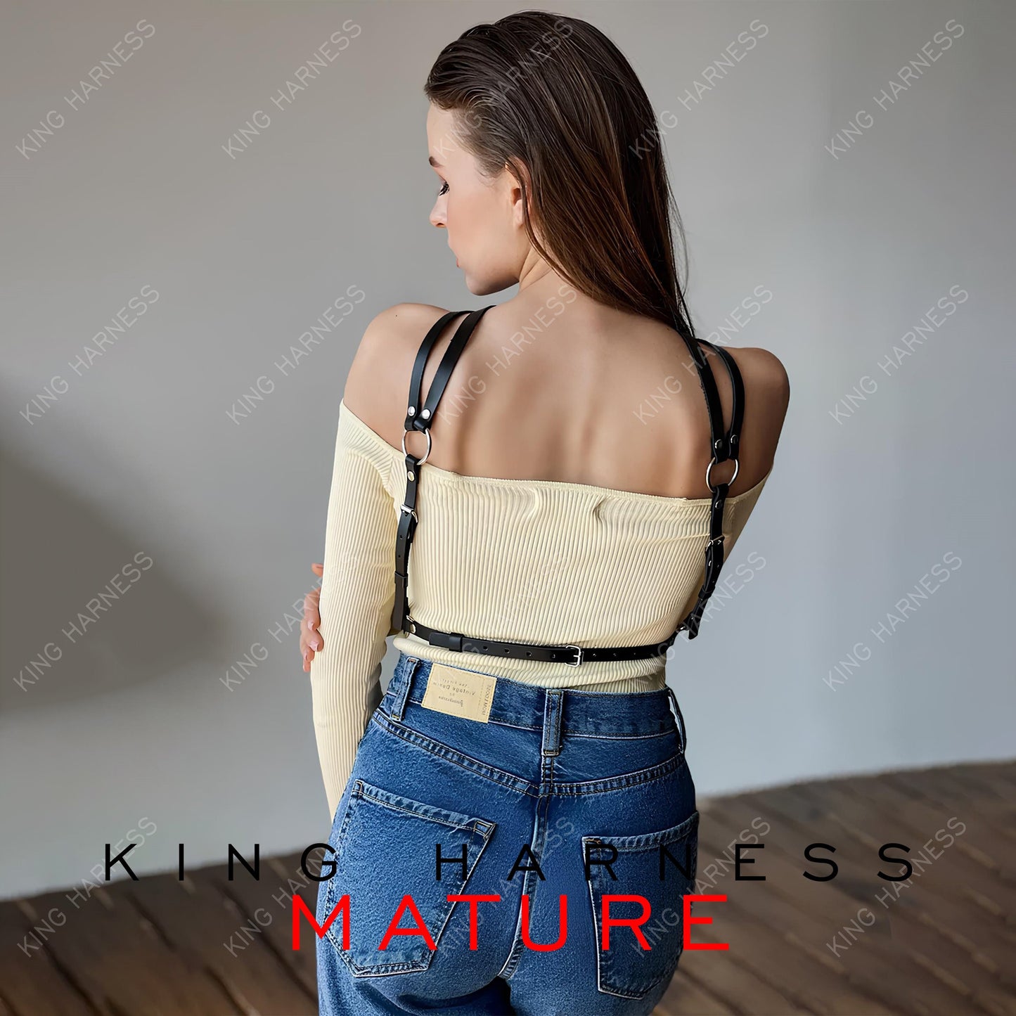 Handmade Leather Harness, Adjustable Body Strap, Chest Harness, Fashionable Statement Accessory for Women, Gothic, Punk, and Festival Wear