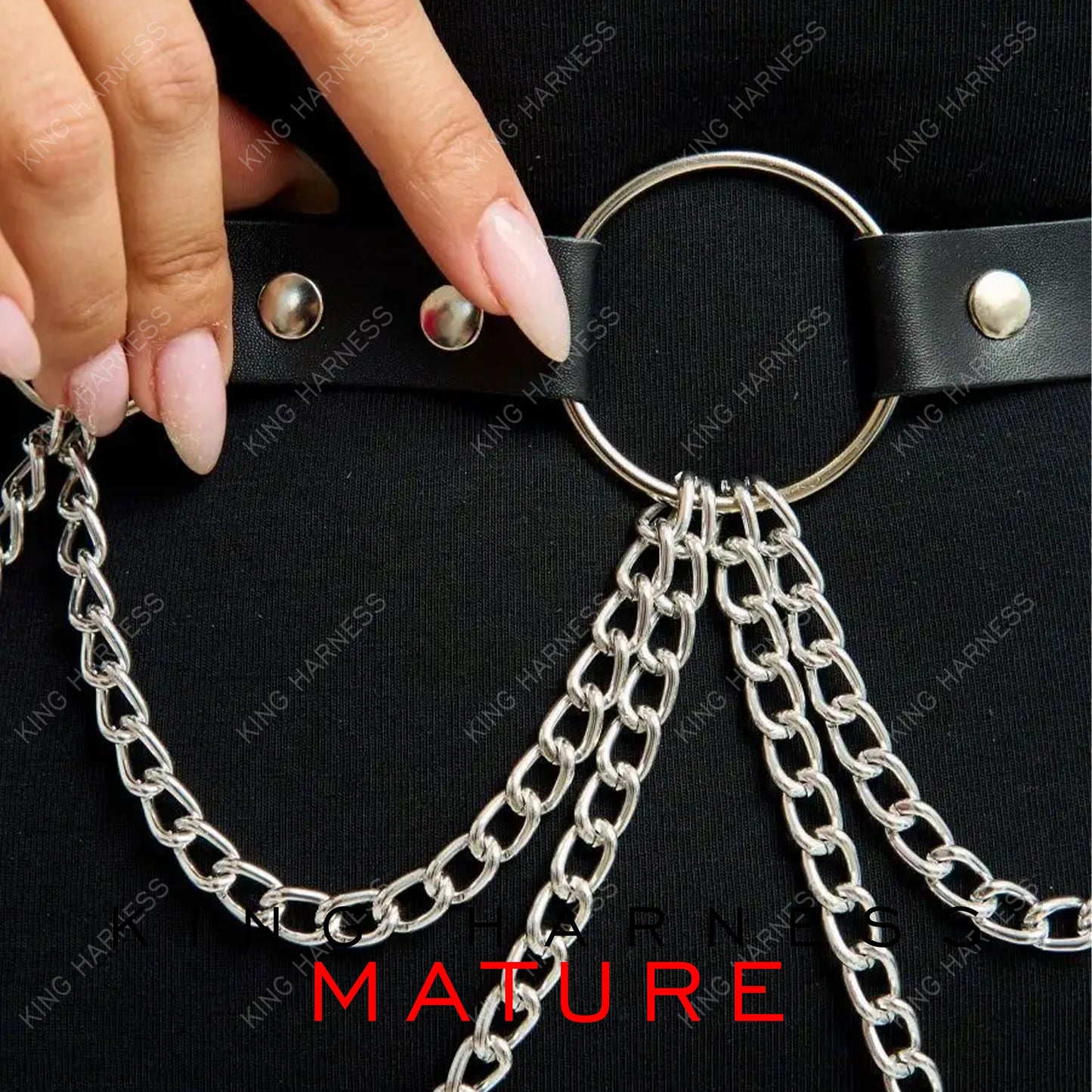 Chain Waist Belt, Chain Leather Accessory, Chain Accessory on Dress, Custom Production, Chain Harness, For Daily Wear And Holiday Outfit