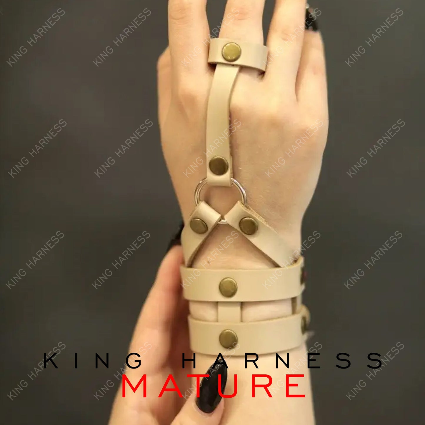 Harness Bracelet, Leather Had Harness, Handmade Leather Bracelet, Finger Bracelet, Womens Leather Bracelet, Finger Palm Leather Bracelet