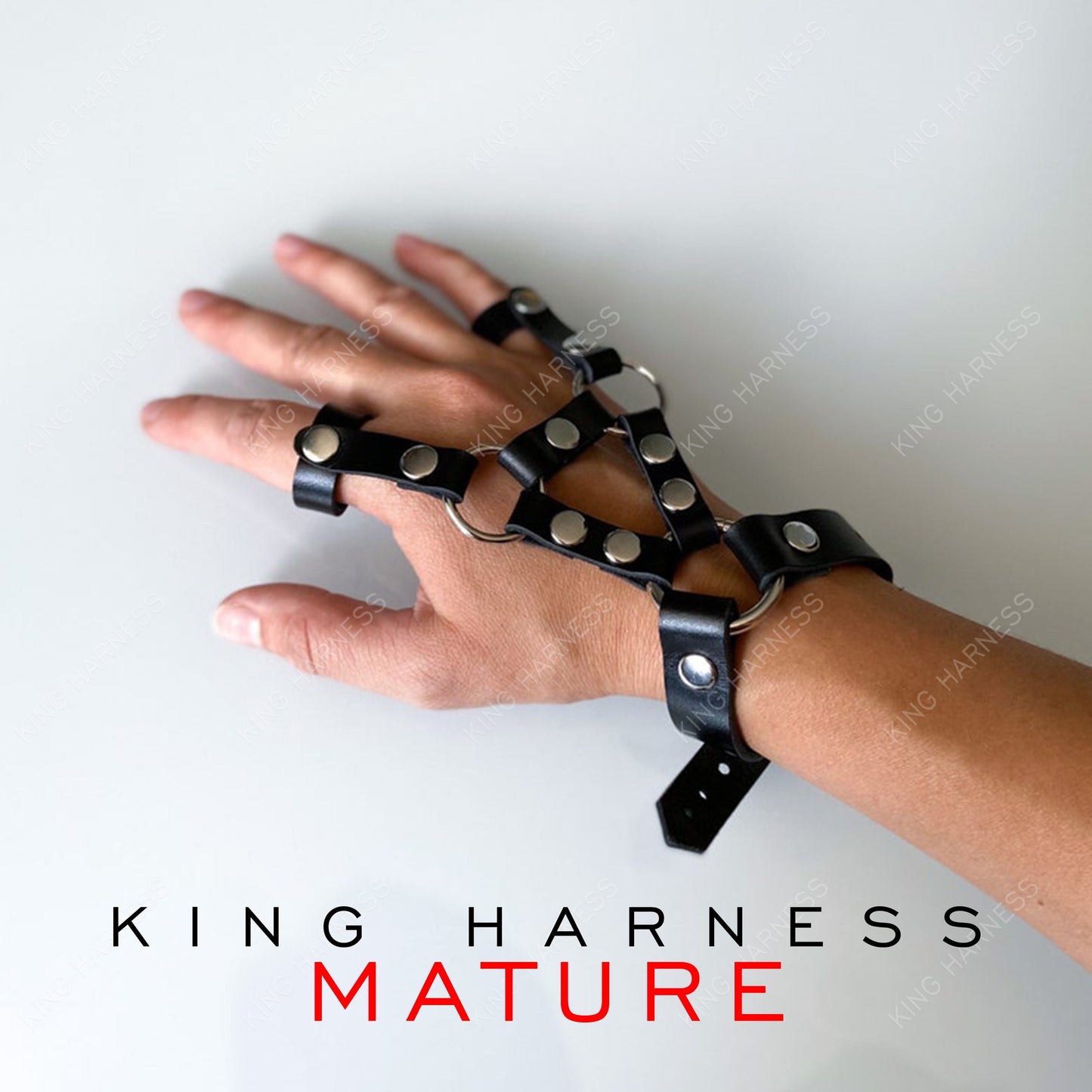 Leather Hand Harness, Finger Harness, Leather Wrist Cuff, Gothic Hand Harness, Rock Style Hand Harness, Halloween Accessory, Dark Fashion