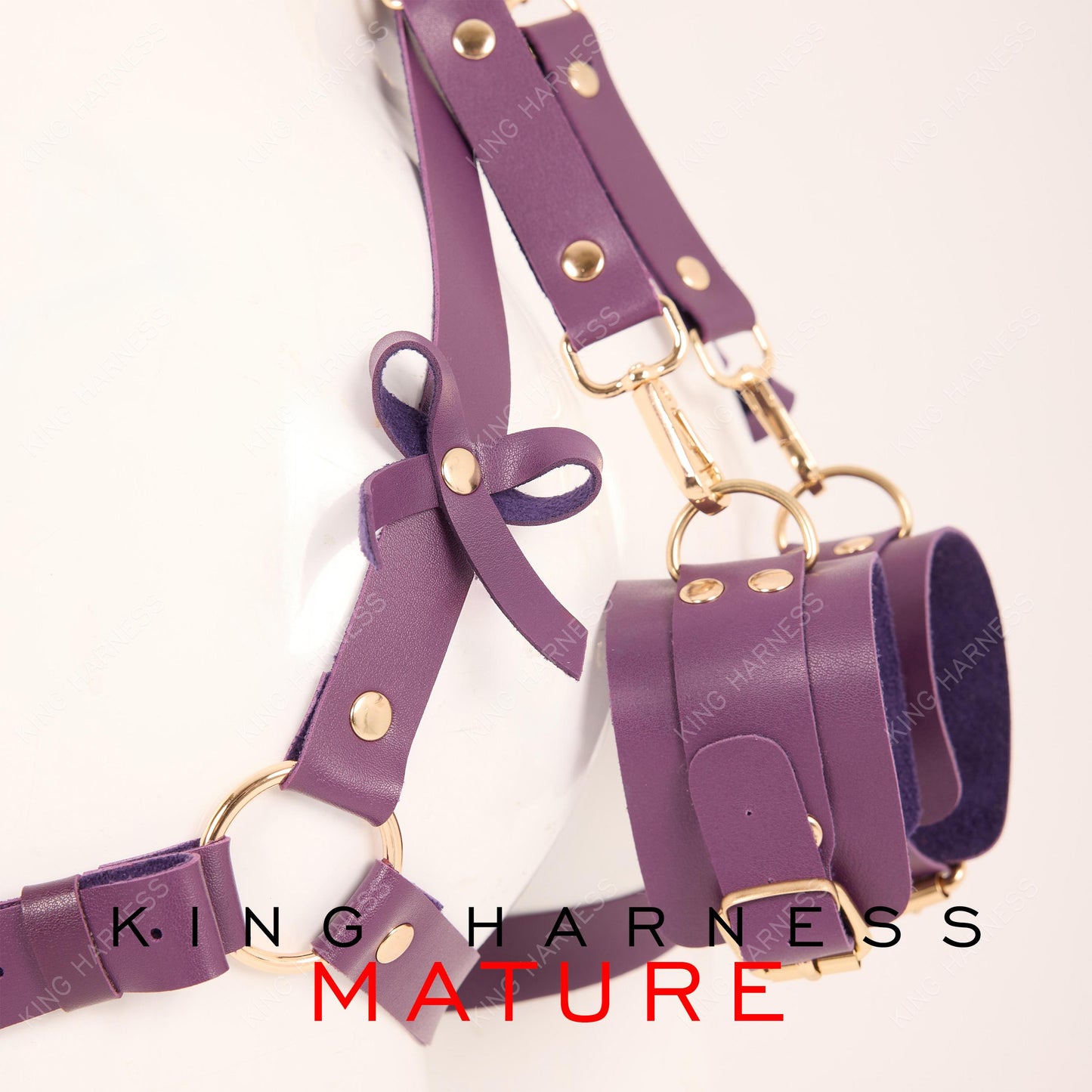 Butt Holder, Leather Lingerie Harness and Cuffs, Leather Garter Set, Leg Harness With Cuffs, Bdsm Belt, Booty Harness, Harness For Women