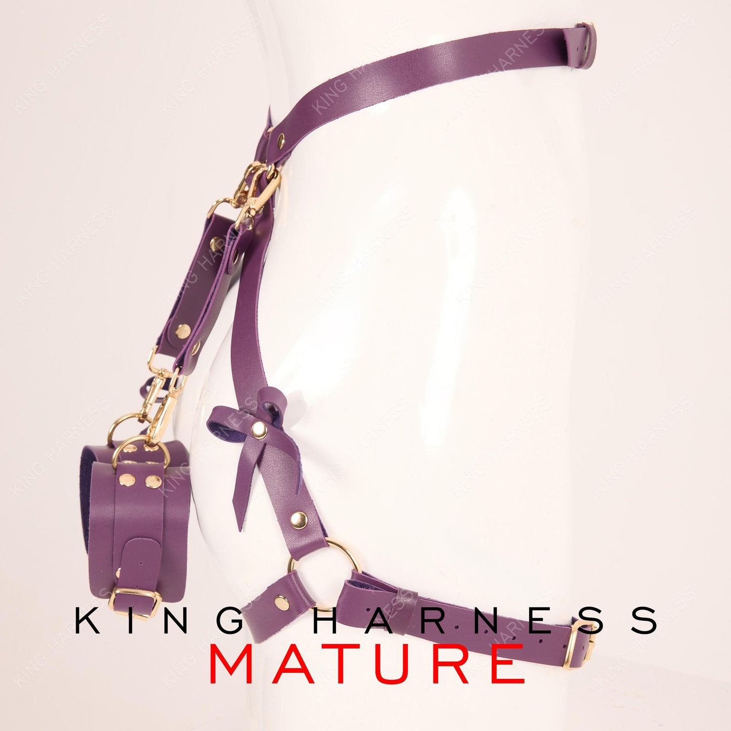 Butt Holder, Leather Lingerie Harness and Cuffs, Leather Garter Set, Leg Harness With Cuffs, Bdsm Belt, Booty Harness, Harness For Women