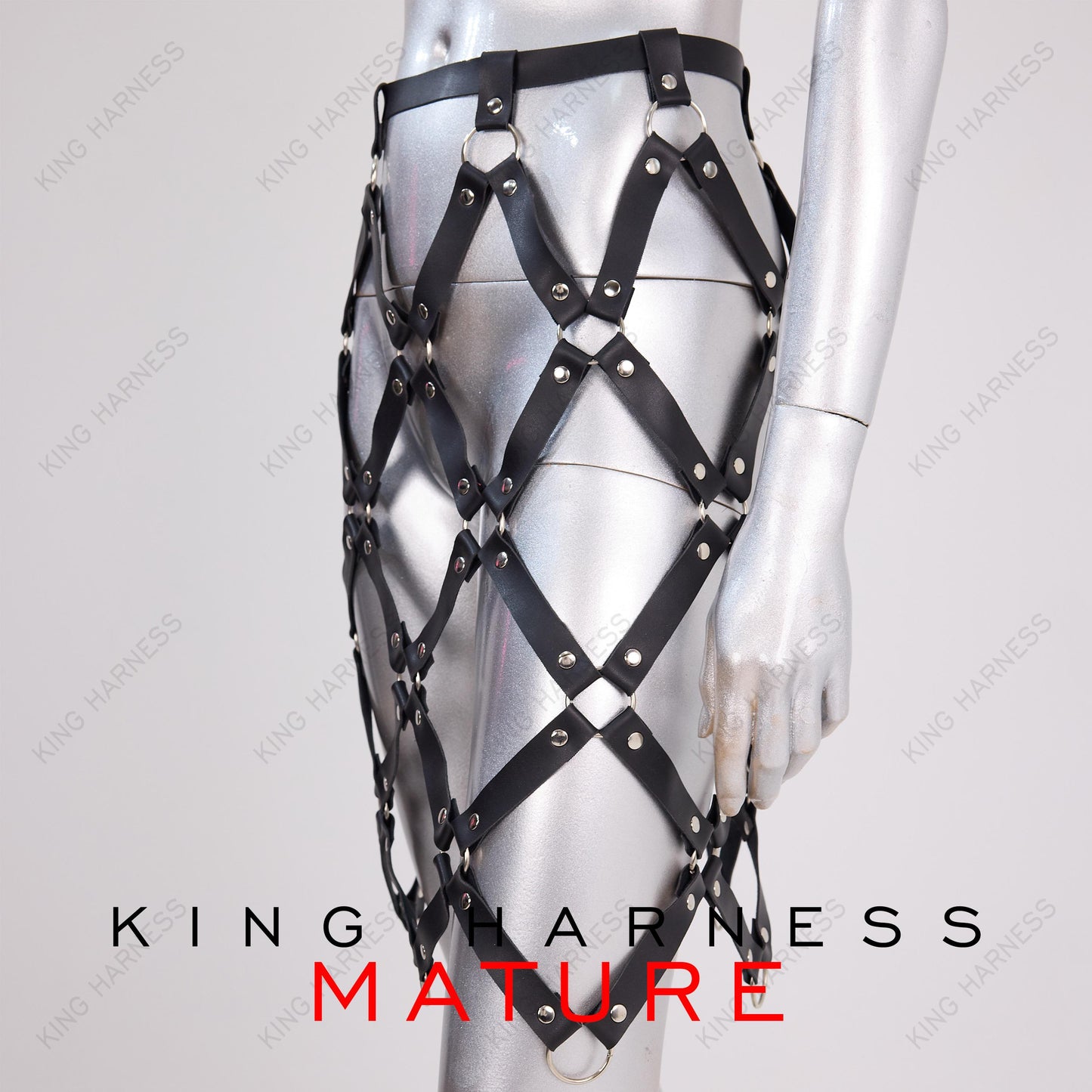 Leather Skirt Harness, Adjustable Size, Rave Outfit, Festival Clothing, Elegant Body Accessory, Netting Skirt, Skirt With Rings