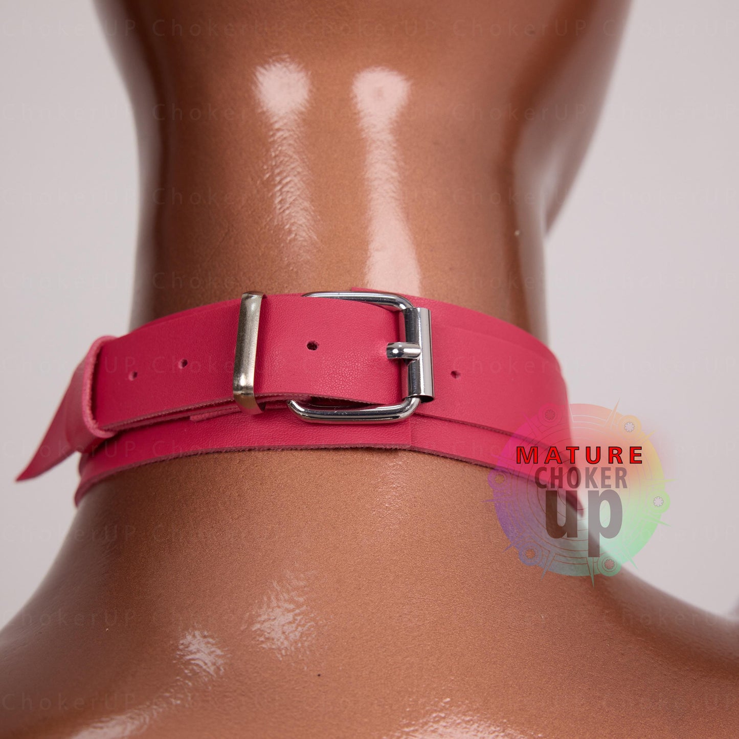 Handmade Black Leather O-Ring Choker Collar