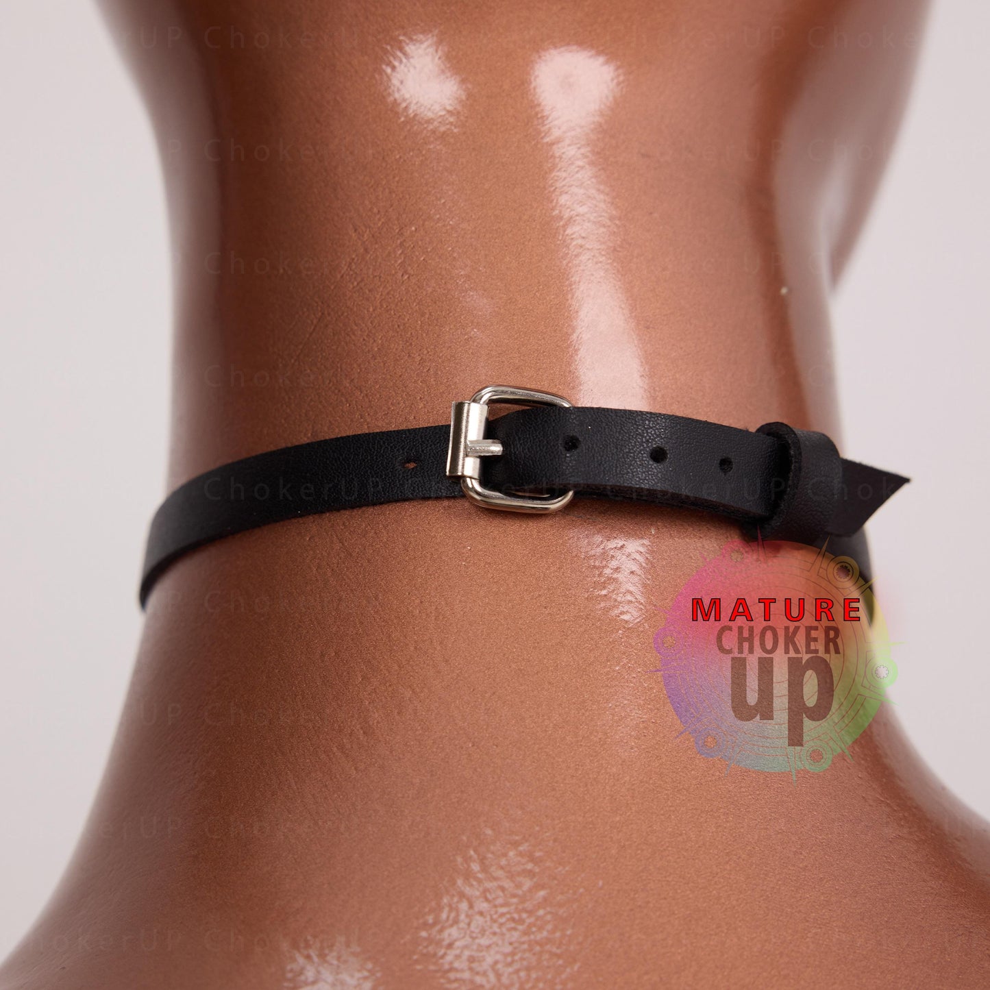 Handmade Leather O Ring Choker, Unisex Collar Necklace