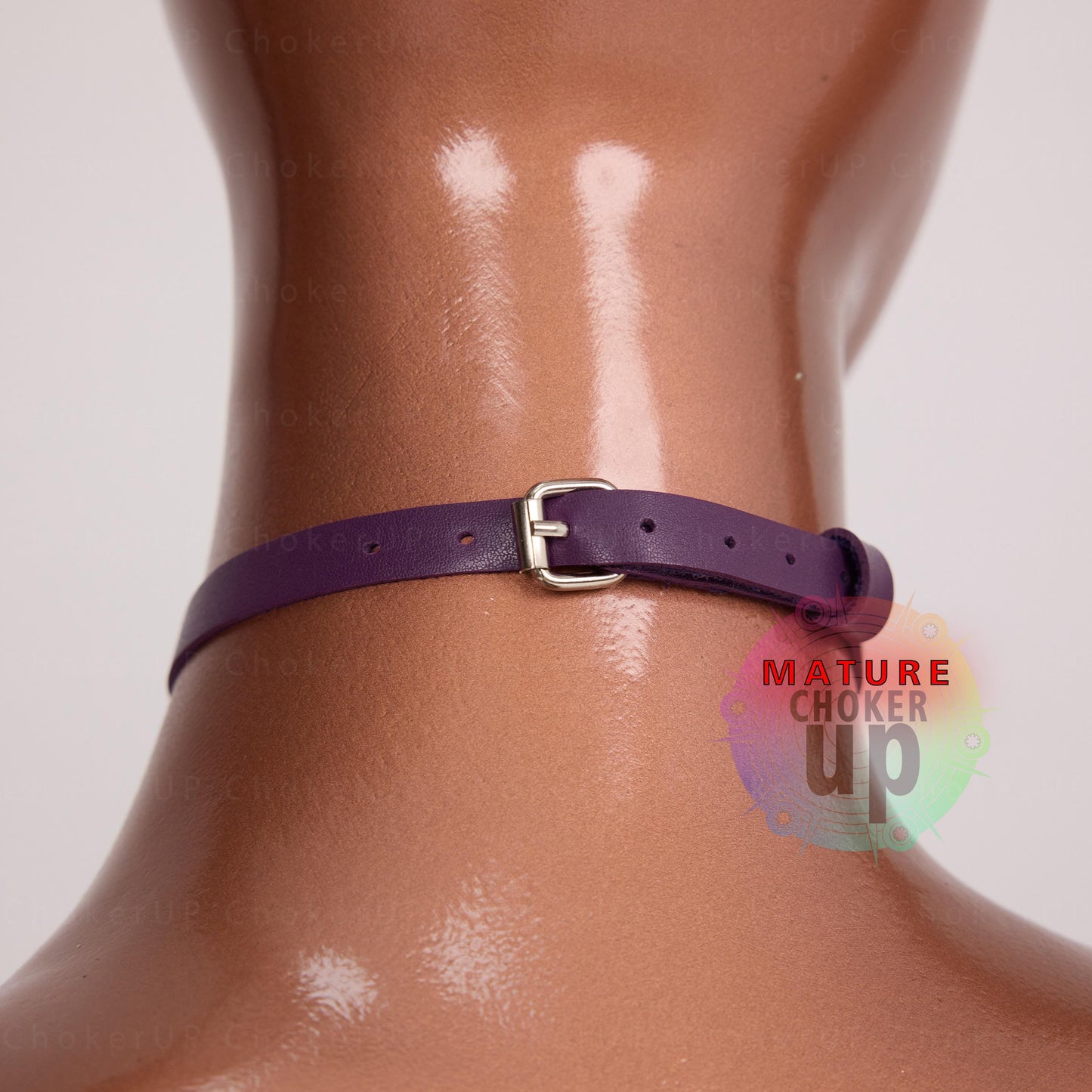 Black Leather O-Ring Choker, Handmade Collar Necklace