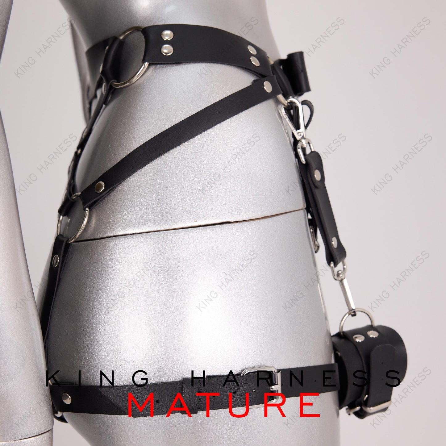 Garter Harness, Bondage Harness, Thigh Harness, Butt Harness, Anniversay Gift, BDSM Garters Bondage Wrist Cuffs, Crotchless Harness
