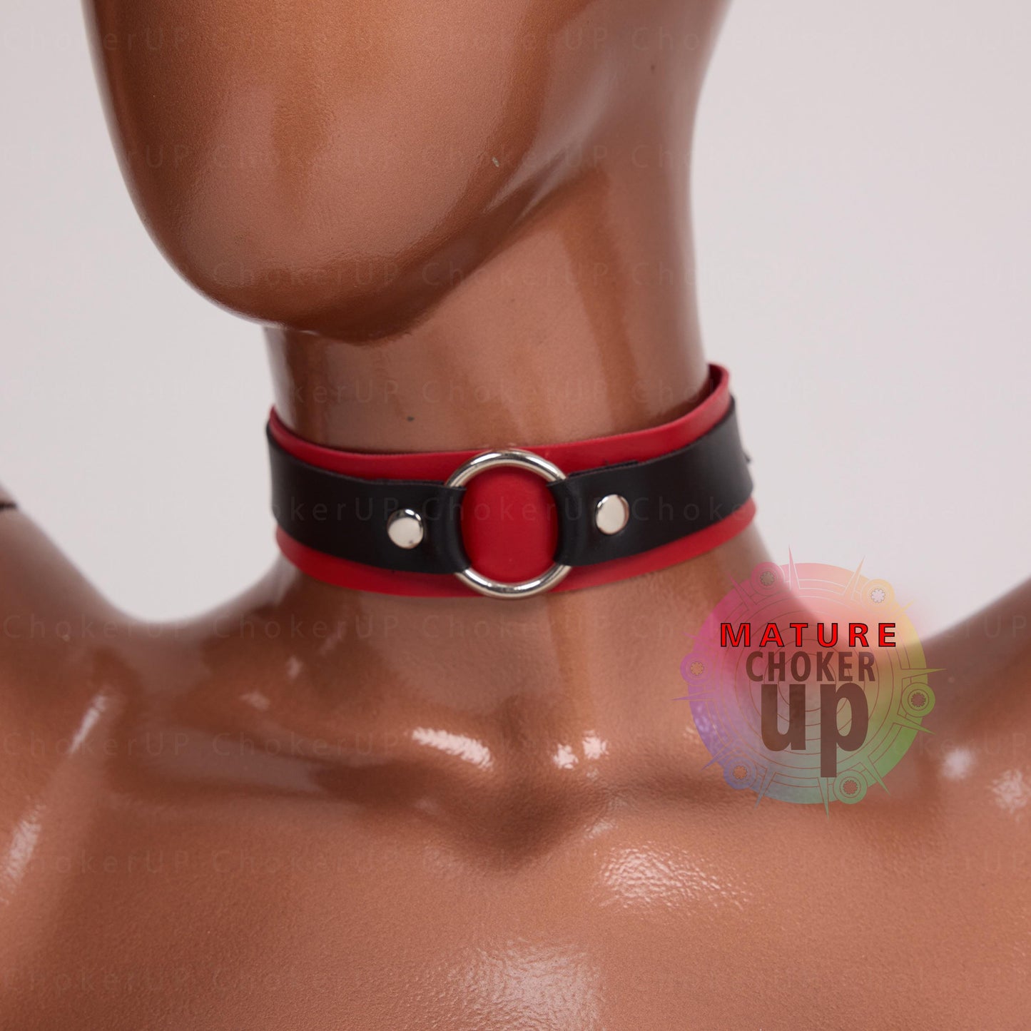 Leash For Women,  Sexy Leather Collar,  Modern Leather Ring  Choker,  Inspired Choker,  Bold O-Ring Design,  Custom Choker, 2 Color Choker