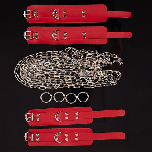 Bed Tie, Chain Bed Tie, Bedroom Games, Bed Restraint set, King and Queen size, Multiple Positions, Ankle and Wrist cuffs, Bondage