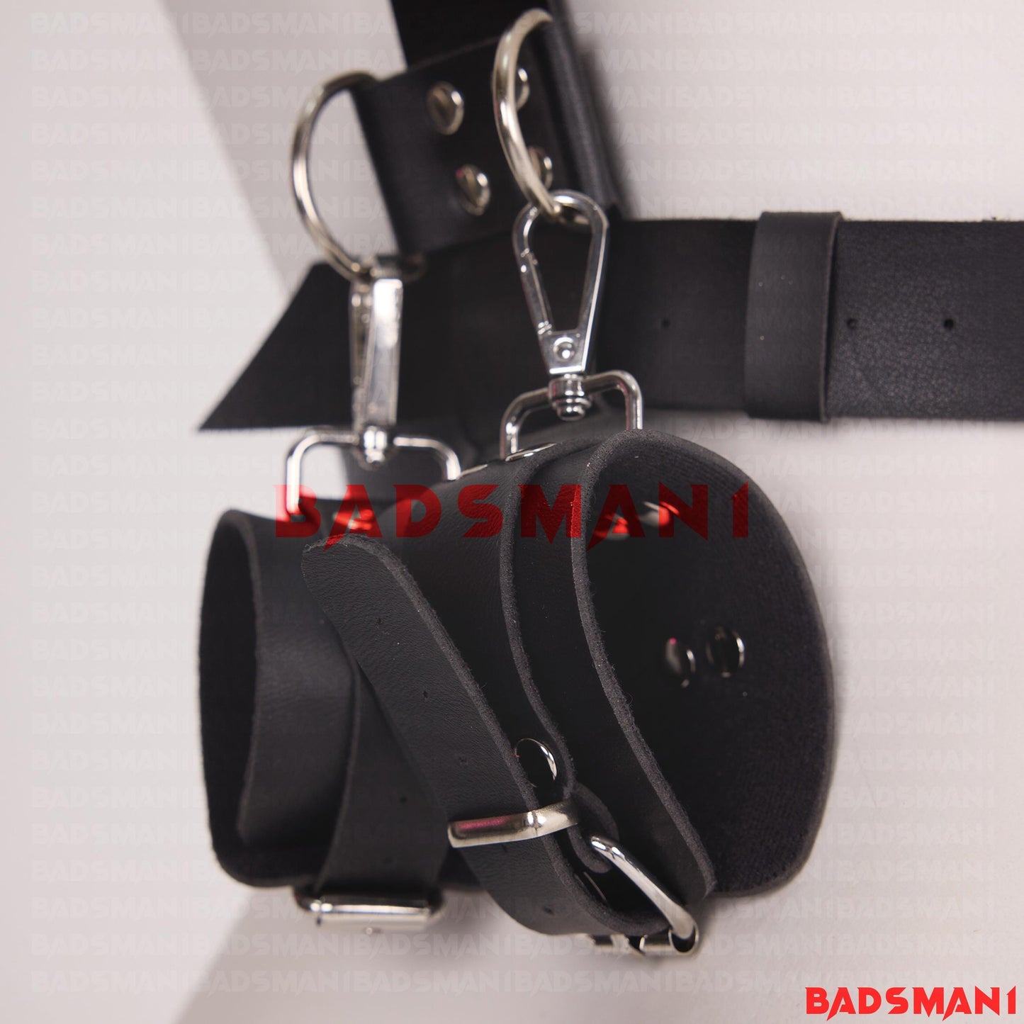 Handmade Leather BDSM Back Restraint Harness, Heavy Duty Bondage, Back Bondage, Neck to Back Hogtie Restraint, Custom Bdsm Set, Cuffs Set
